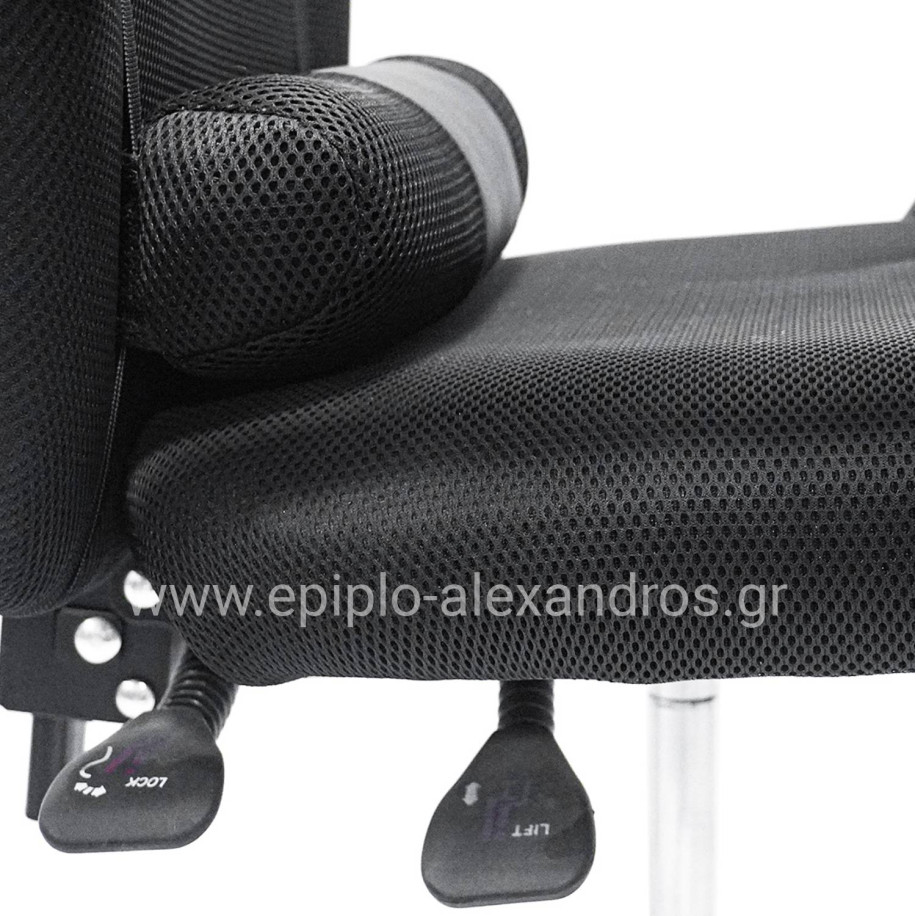 OFFICE CHAIR CRONER HM1196.01 BLACK MESH-BLACK METAL BASE 58x99x120Hcm.