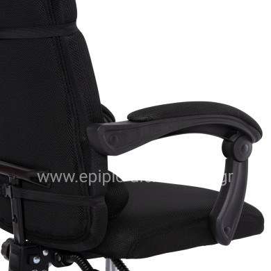 OFFICE CHAIR CRONER HM1196.01 BLACK MESH-BLACK METAL BASE 58x99x120Hcm.