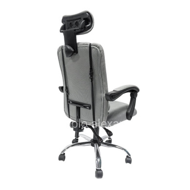 OFFICE CHAIR CRONER HM1196.02 GREY MESH-CHROME METAL BASE-BLACK FRAME 58x67x124Hcm.