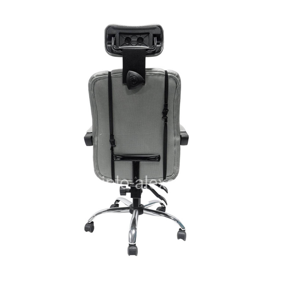 OFFICE CHAIR CRONER HM1196.02 GREY MESH-CHROME METAL BASE-BLACK FRAME 58x67x124Hcm.