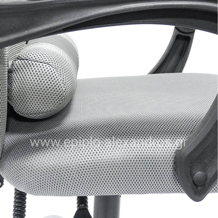 OFFICE CHAIR CRONER HM1196.02 GREY MESH-CHROME METAL BASE-BLACK FRAME 58x67x124Hcm.