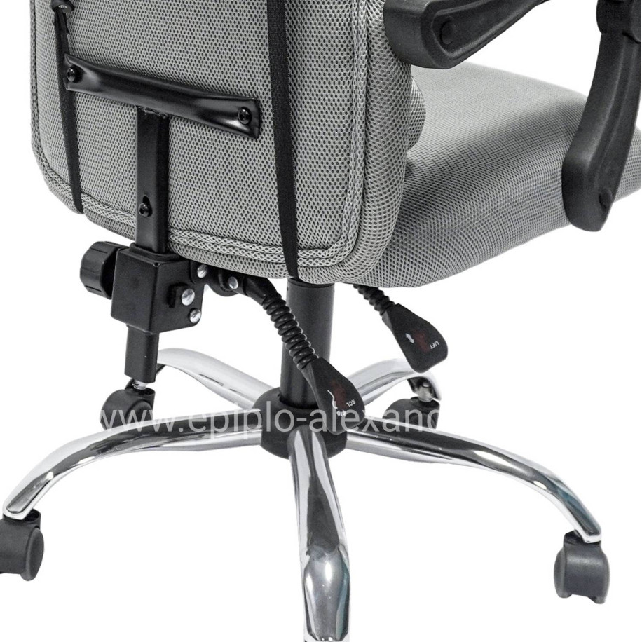 OFFICE CHAIR CRONER HM1196.02 GREY MESH-CHROME METAL BASE-BLACK FRAME 58x67x124Hcm.