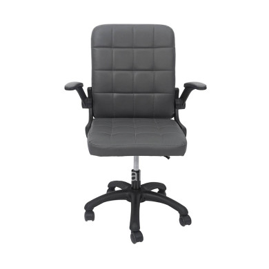 OFFICE CHAIR PORTIMA HM1197.03 GREY PVC-BLACK FRAME & BASE 66.5x60x97Hcm.