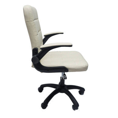 OFFICE CHAIR PORTIMA HM1197.04 BEIGE PVC-BLACK FRAME & BASE 66.5x57x97Hcm.