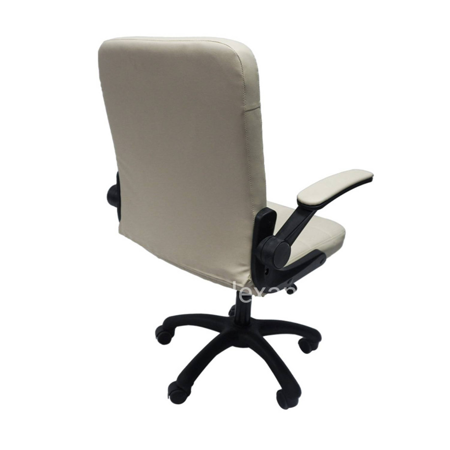 OFFICE CHAIR PORTIMA HM1197.04 BEIGE PVC-BLACK FRAME & BASE 66.5x57x97Hcm.