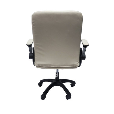 OFFICE CHAIR PORTIMA HM1197.04 BEIGE PVC-BLACK FRAME & BASE 66.5x57x97Hcm.