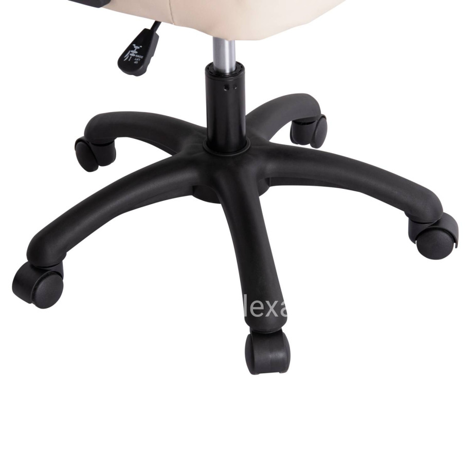 OFFICE CHAIR PORTIMA HM1197.04 BEIGE PVC-BLACK FRAME & BASE 66.5x57x97Hcm.