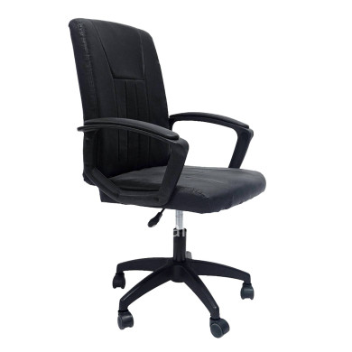 OFFICE CHAIR NIM HM1200.01 BLACK PVC-BLACK FRAME AND BASE 58x65x100Hcm.