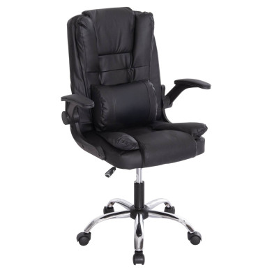 OFFICE CHAIR CANAN HM1201 BLACK PVC--CHROME BASE 66x61x105Hcm.