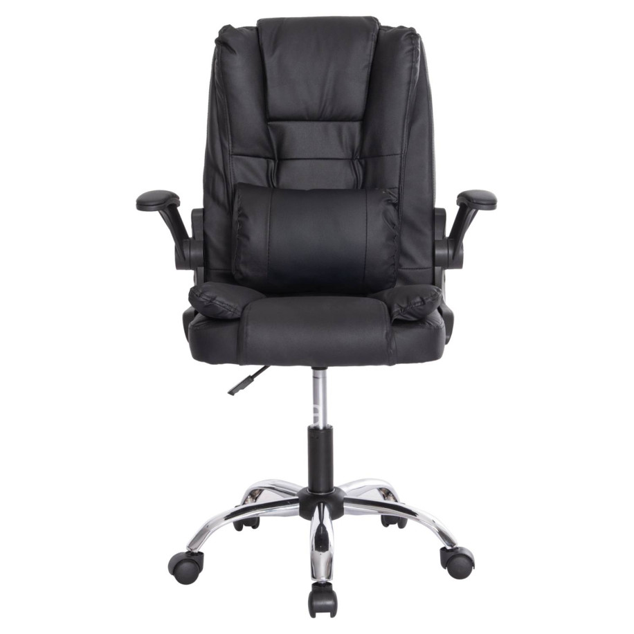 OFFICE CHAIR CANAN HM1201 BLACK PVC--CHROME BASE 66x61x105Hcm.