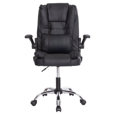 OFFICE CHAIR CANAN HM1201 BLACK PVC--CHROME BASE 66x61x105Hcm.