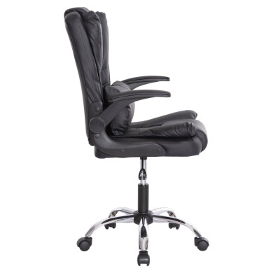 OFFICE CHAIR CANAN HM1201 BLACK PVC--CHROME BASE 66x61x105Hcm.
