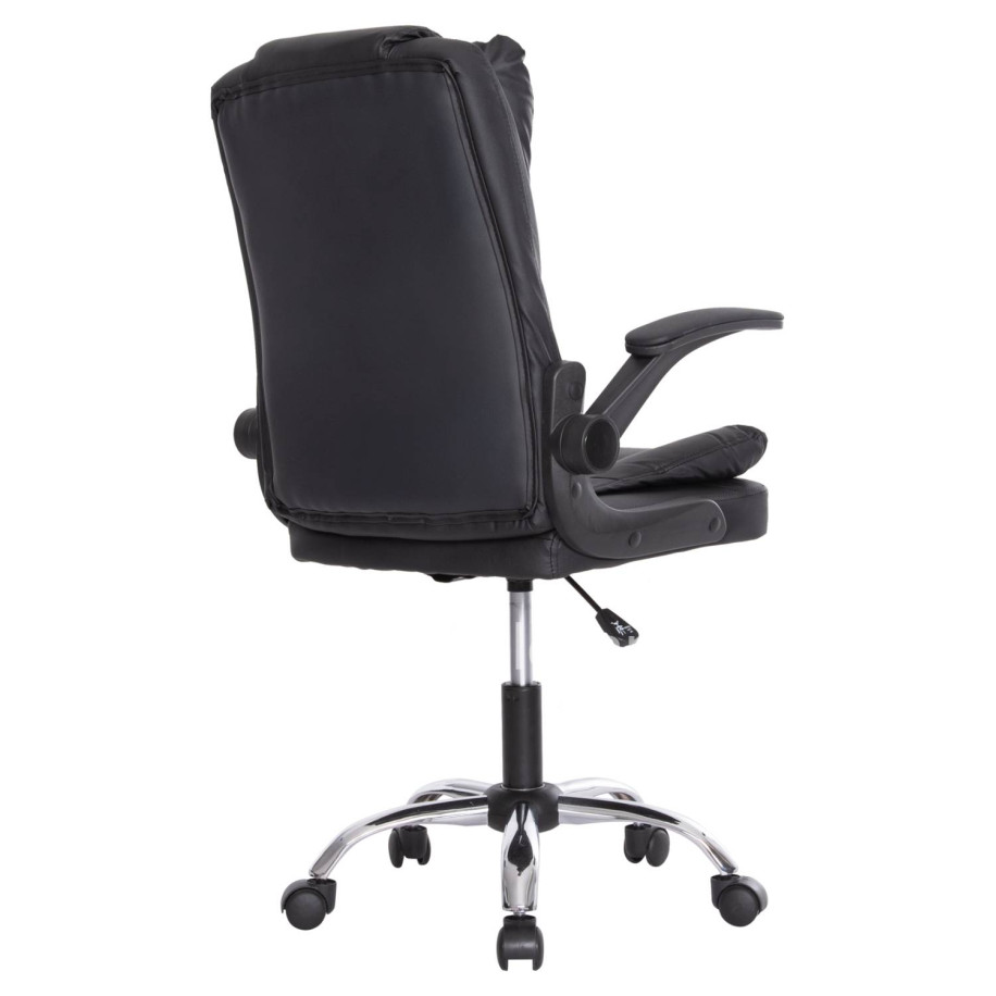 OFFICE CHAIR CANAN HM1201 BLACK PVC--CHROME BASE 66x61x105Hcm.