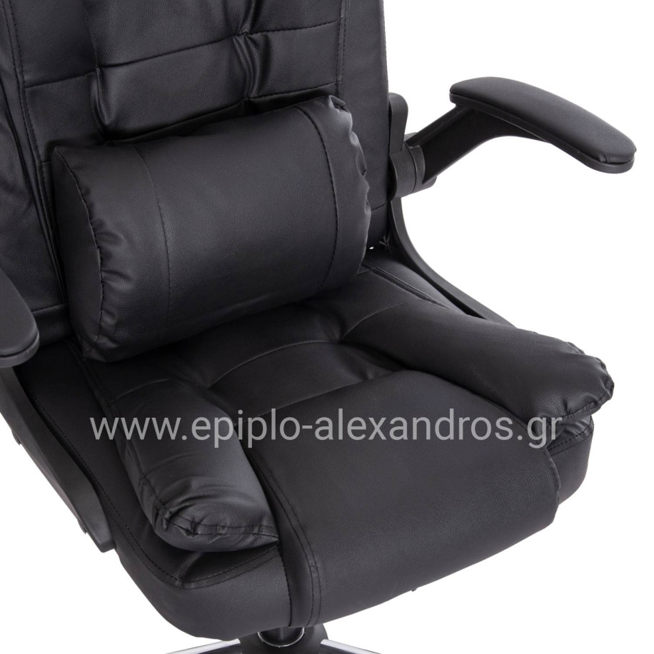 OFFICE CHAIR CANAN HM1201 BLACK PVC--CHROME BASE 66x61x105Hcm.