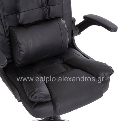 OFFICE CHAIR CANAN HM1201 BLACK PVC--CHROME BASE 66x61x105Hcm.