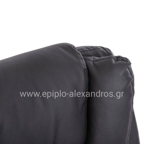 ΚΑΡΕΚΛΑ ΓΡΑΦΕΙΟΥ CANAN HM1201 ΜΑΥΡO PVC-ΒΑΣΗ ΧΡΩΜΙΟΥ 66x61x105Υεκ.