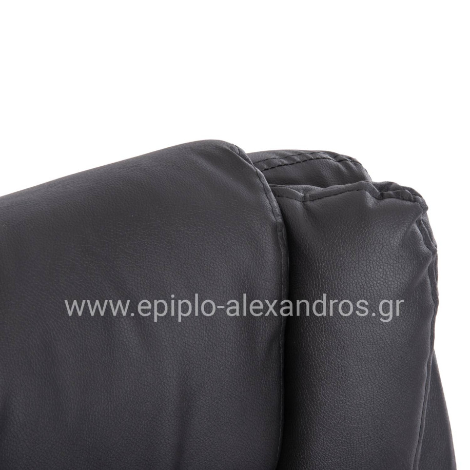 OFFICE CHAIR CANAN HM1201 BLACK PVC--CHROME BASE 66x61x105Hcm.