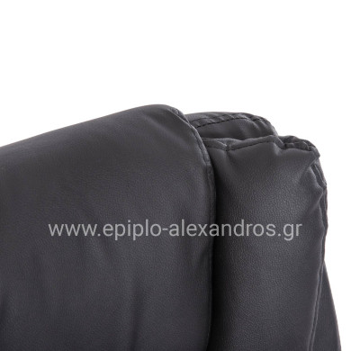 OFFICE CHAIR CANAN HM1201 BLACK PVC--CHROME BASE 66x61x105Hcm.