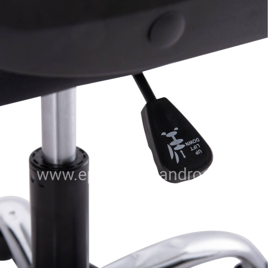 OFFICE CHAIR CANAN HM1201 BLACK PVC--CHROME BASE 66x61x105Hcm.