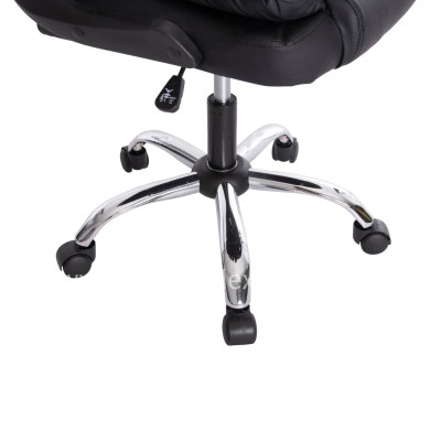 OFFICE CHAIR CANAN HM1201 BLACK PVC--CHROME BASE 66x61x105Hcm.