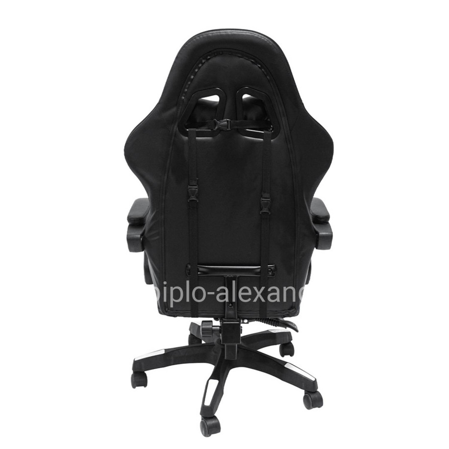 GAMING ARMCHAIR DARREN HM1203.04 BLACK-WHITE PVC 58.5x100x120Hcm.
