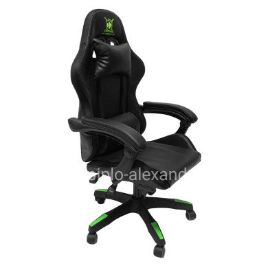 GAMING ARMCHAIR DARREN HM1203.03 BLACK-GREEN PVC 58.5x100x120Hcm.