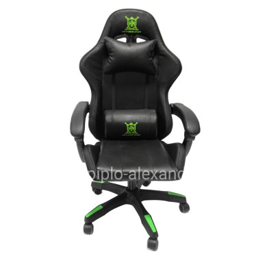 GAMING ARMCHAIR DARREN HM1203.03 BLACK-GREEN PVC 58.5x100x120Hcm.