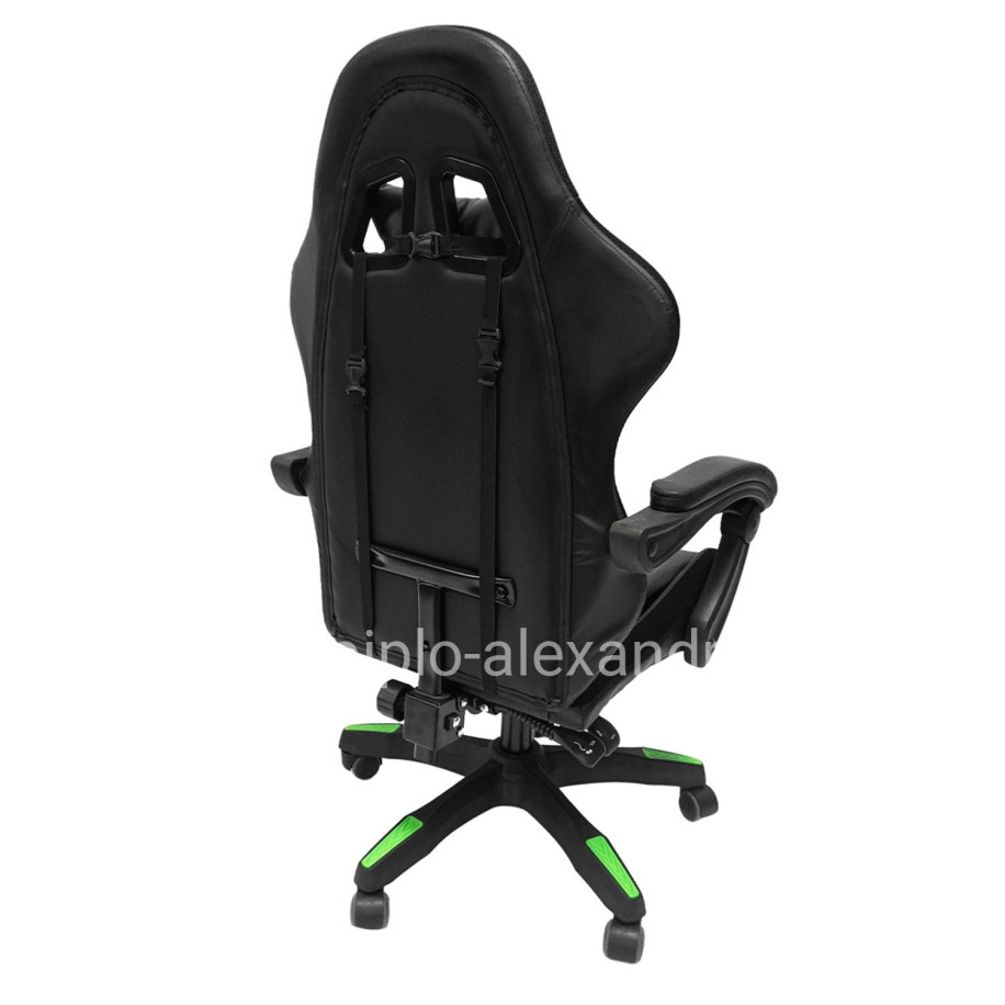 GAMING ARMCHAIR DARREN HM1203.03 BLACK-GREEN PVC 58.5x100x120Hcm.