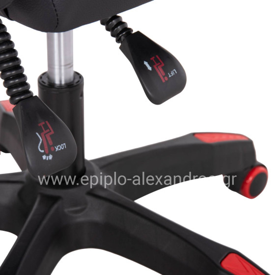 ΠΟΛΥΘΡΟΝΑ GAMING DARREN HM1203.01 ΜΑΥΡΟ-ΚΟΚΚΙΝΟ PVC 58.5x100x120Υεκ.