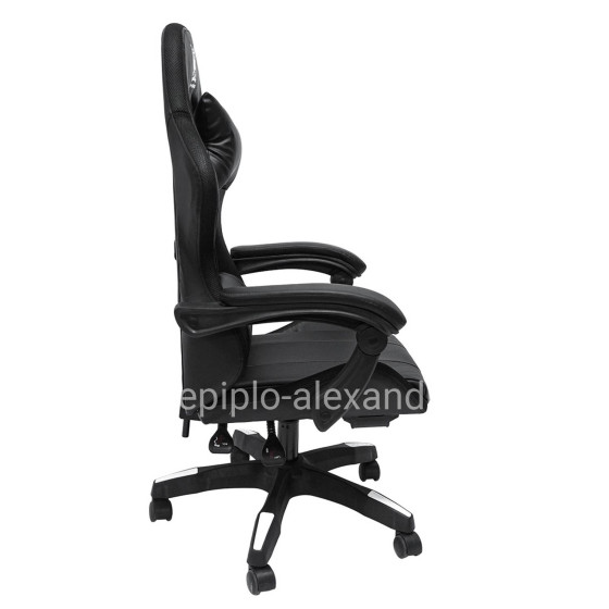 ΠΟΛΥΘΡΟΝΑ GAMING DARREN HM1203.10 ΜΑΥΡΟ-ΓΚΡΙ PVC 60x60x120Υεκ.