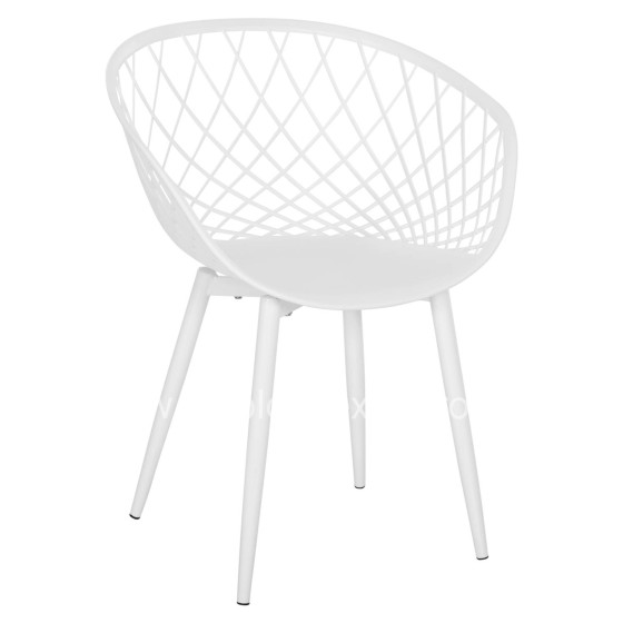 ARMCHAIR ARIADNE HM8001.31 WHITE POLYPROPYLENE-WHITE METAL LEGS 62x54x81Hcm.