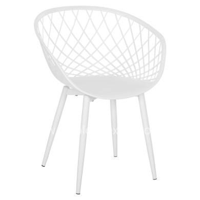 ARMCHAIR ARIADNE HM8001.31 WHITE POLYPROPYLENE-WHITE METAL LEGS 62x54x81Hcm.