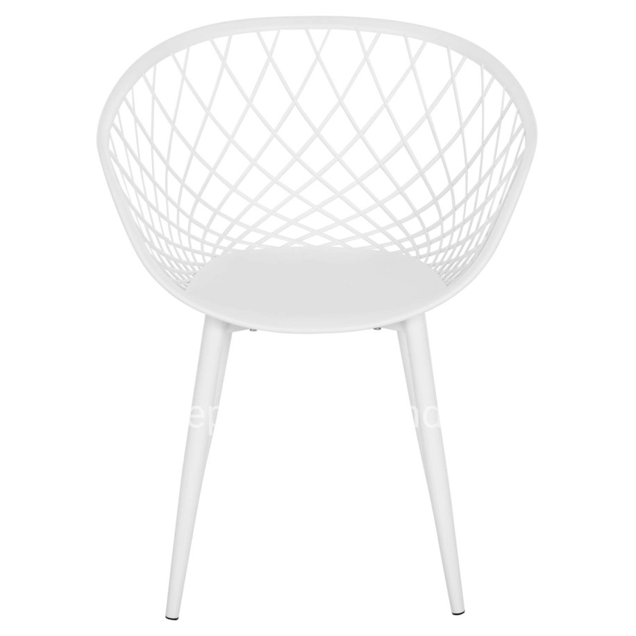 ARMCHAIR ARIADNE HM8001.31 WHITE POLYPROPYLENE-WHITE METAL LEGS 62x54x81Hcm.