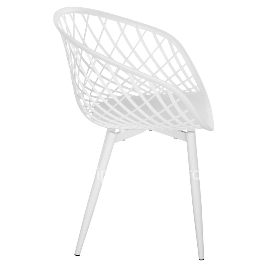 ARMCHAIR ARIADNE HM8001.31 WHITE POLYPROPYLENE-WHITE METAL LEGS 62x54x81Hcm.