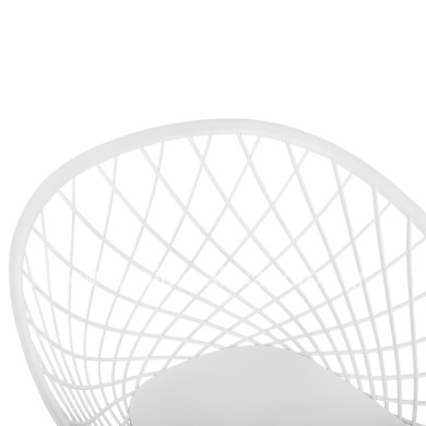 ARMCHAIR ARIADNE HM8001.31 WHITE POLYPROPYLENE-WHITE METAL LEGS 62x54x81Hcm.
