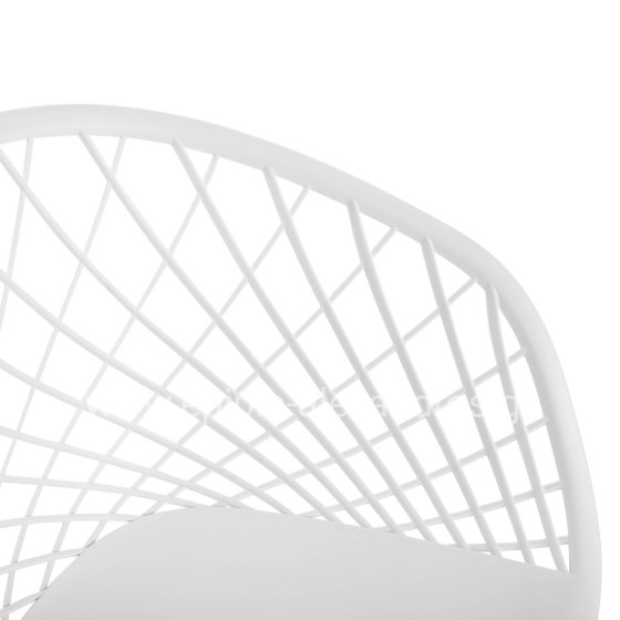 ARMCHAIR ARIADNE HM8001.31 WHITE POLYPROPYLENE-WHITE METAL LEGS 62x54x81Hcm.