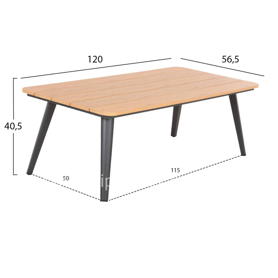 OUTDOOR CORNER LOUNGE SET MAERLY HM6140.02 ALUMINUM & CUSHIONS IN ANTHRACITE-BEIGE SYNTHETIC ROPE