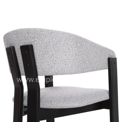 DINING CHAIR ZARRA HM9970.02 RUBBERWOOD IN BLACK-LIGHT GREY FABRIC 55,5x59x81,5Hcm.