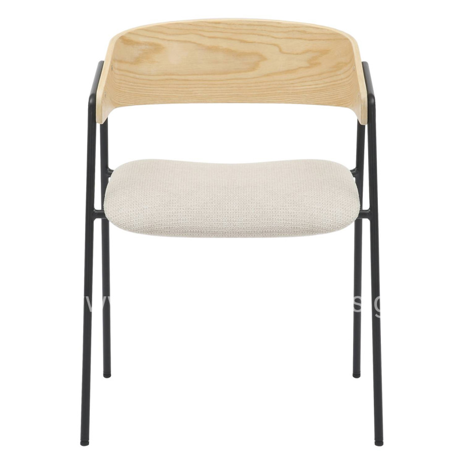 DINING CHAIR KORIN HM9975.01 METAL-BEIGE FABRIC-PLYWOOD 54x51x72,5Hcm.
