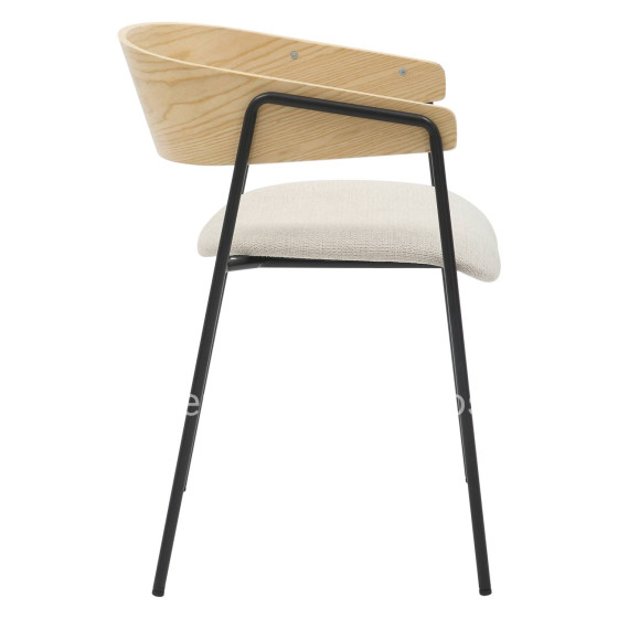 DINING CHAIR KORIN HM9975.01 METAL-BEIGE FABRIC-PLYWOOD 54x51x72,5Hcm.