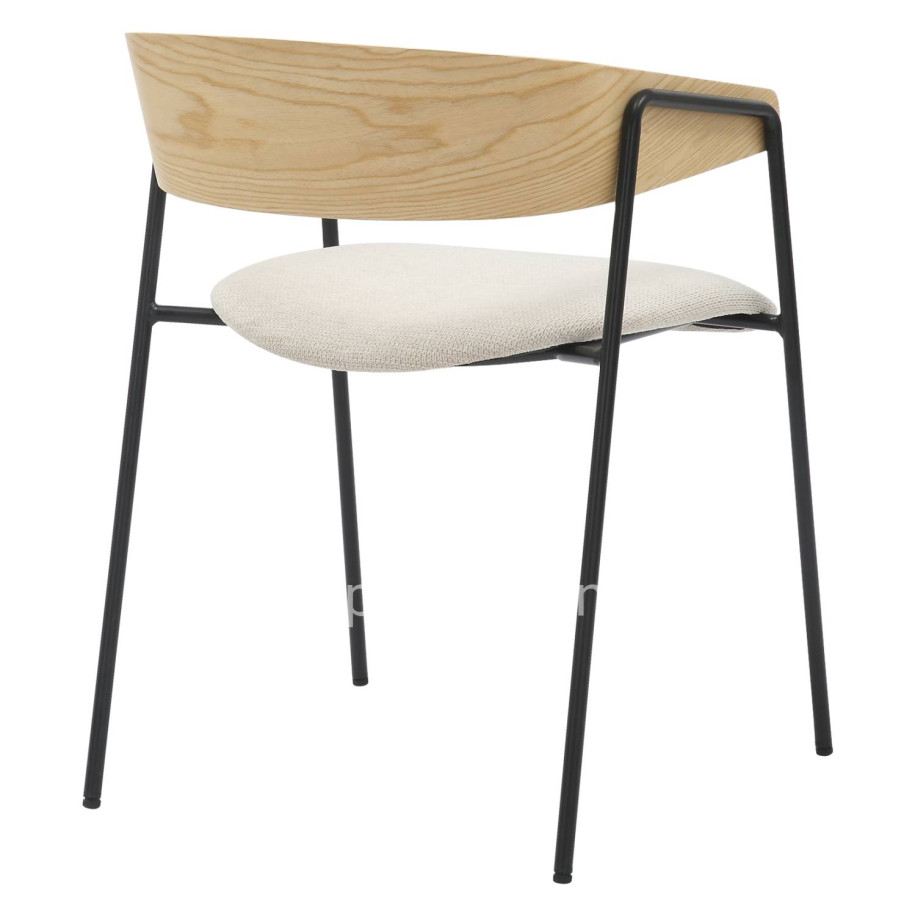 DINING CHAIR KORIN HM9975.01 METAL-BEIGE FABRIC-PLYWOOD 54x51x72,5Hcm.