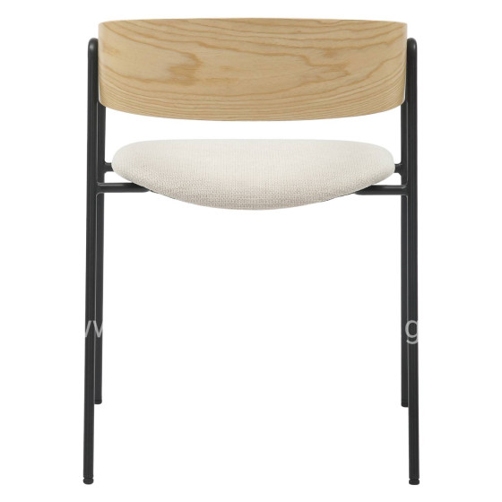 DINING CHAIR KORIN HM9975.01 METAL-BEIGE FABRIC-PLYWOOD 54x51x72,5Hcm.