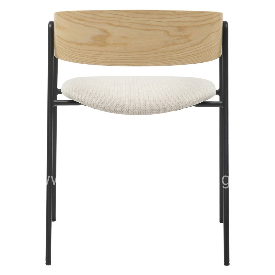 DINING CHAIR KORIN HM9975.01 METAL-BEIGE FABRIC-PLYWOOD 54x51x72,5Hcm.