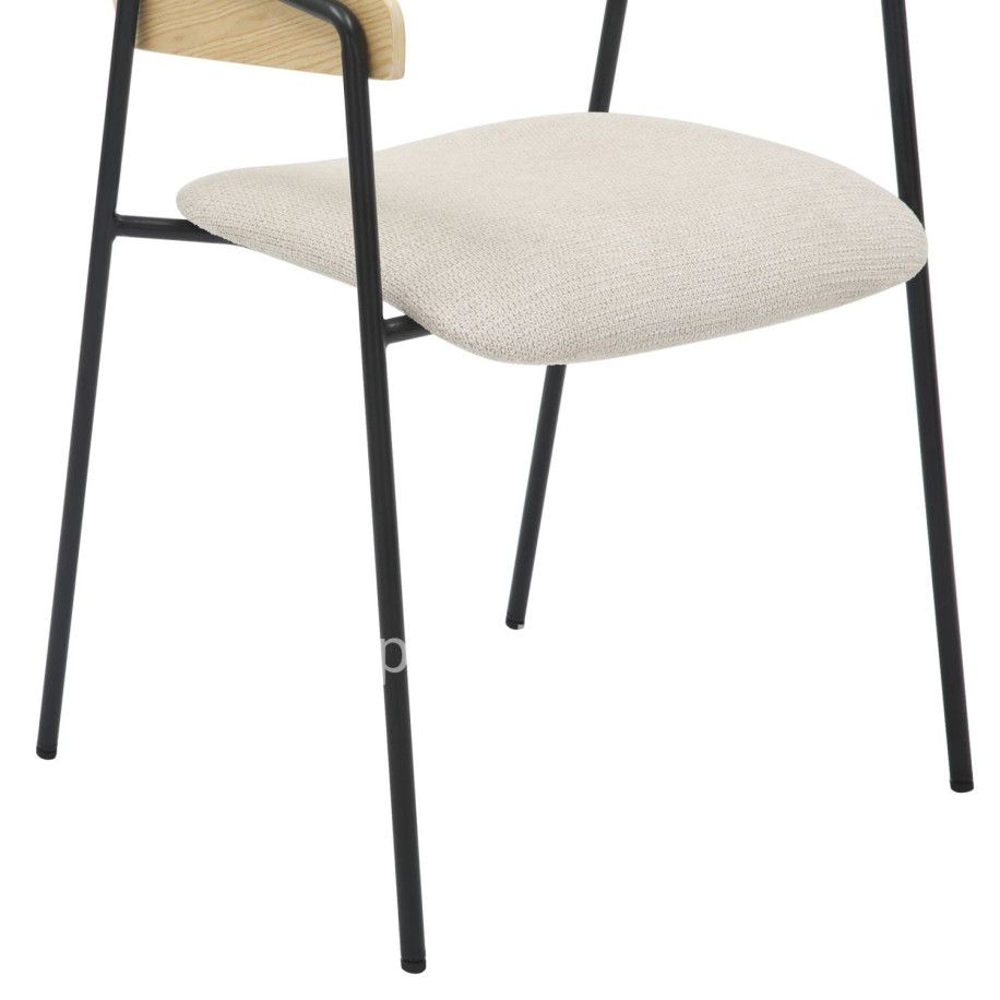 DINING CHAIR KORIN HM9975.01 METAL-BEIGE FABRIC-PLYWOOD 54x51x72,5Hcm.
