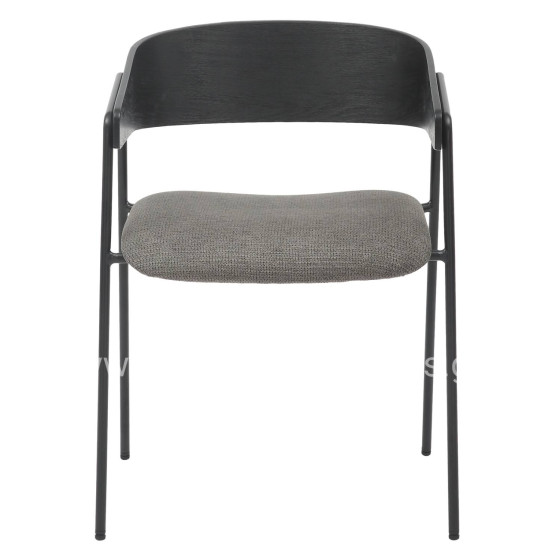 DINING CHAIR KORIN HM9975.02 METAL & PLYWOOD IN BLACK-GREY FABRIC 54x51x72,5Hcm.