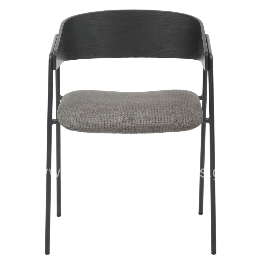 DINING CHAIR KORIN HM9975.02 METAL & PLYWOOD IN BLACK-GREY FABRIC 54x51x72,5Hcm.