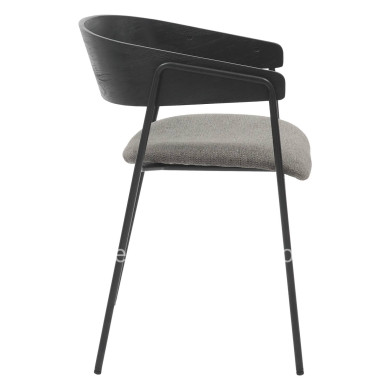DINING CHAIR KORIN HM9975.02 METAL & PLYWOOD IN BLACK-GREY FABRIC 54x51x72,5Hcm.