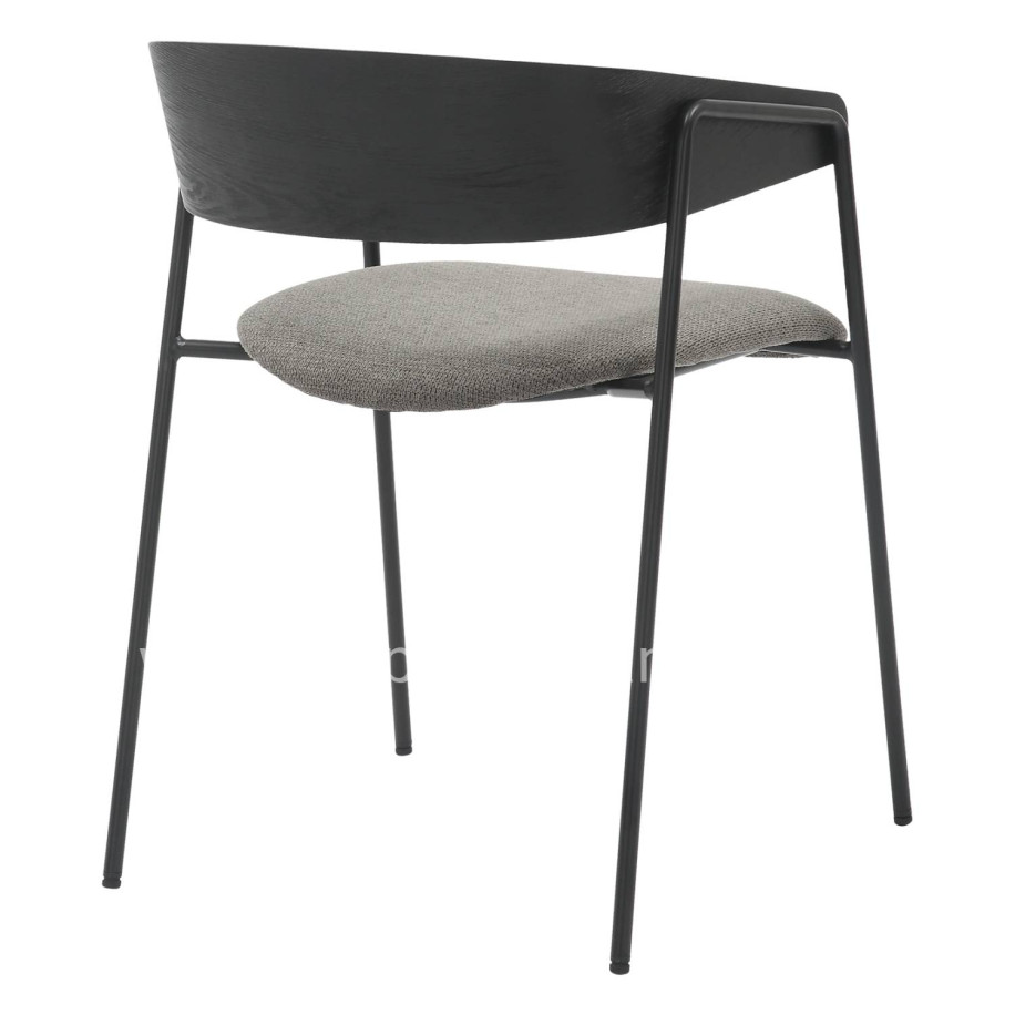 DINING CHAIR KORIN HM9975.02 METAL & PLYWOOD IN BLACK-GREY FABRIC 54x51x72,5Hcm.