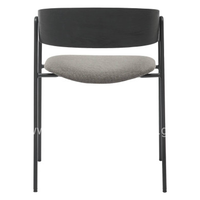 DINING CHAIR KORIN HM9975.02 METAL & PLYWOOD IN BLACK-GREY FABRIC 54x51x72,5Hcm.