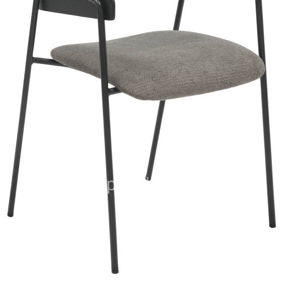 DINING CHAIR KORIN HM9975.02 METAL & PLYWOOD IN BLACK-GREY FABRIC 54x51x72,5Hcm.